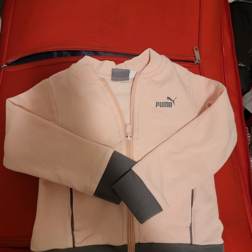 Puma Pink and Gray Zip-Up Jacket